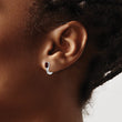 Sterling Silver Rhodium Plated Garnet Hinged Hoop Earrings - Birthstone Company
