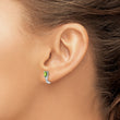 Sterling Silver Rhodium Plated Peridot Hinged Hoop Earrings - Birthstone Company