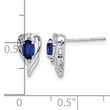 Sterling Silver Rhodium Plated Diamond & Sapphire Post Earrings - Birthstone Company