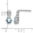 Sterling Silver Rhodium Plated Dia. Aquamarine Round Post Earrings - Birthstone Company