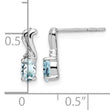 Sterling Silver Rhodium Plated Dia. & Aquamarine Oval Post Earrings - Birthstone Company