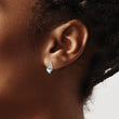 Sterling Silver Rhodium Plated Dia. Aquamarine Heart Post Earrings - Birthstone Company