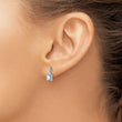 Sterling Silver Rhodium Plated Dia. Aquamarine Square Post Earrings - Birthstone Company