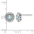 Sterling Silver Rhodium Plated White Topaz & Aquamarine Earrings - Birthstone Company