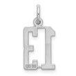 Sterling Silver/Rhodium-plated Elongated Number 13 Charm