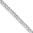 Sterling Silver Rhodium-plated 3.2mm Beveled Curb Chain