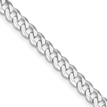 Sterling Silver Rhodium-plated 5mm Beveled Curb Chain