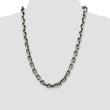 Sterling Silver Antiqued 8.6mm D/C Elongated Open Link Chain