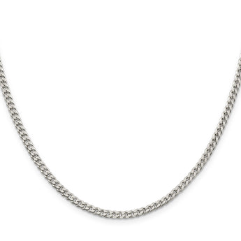 Sterling Silver 925 Women's Polished Curb Chain Necklace 18 Elegant - 22