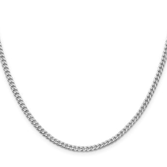 Sterling Silver Rhodium-plated Polished 3.15mm Curb Chain