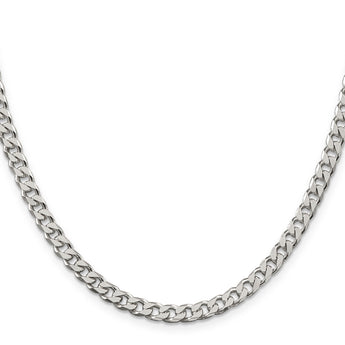 Sophia Jewelers Sterling Silver 925 Polished Curb Chain Necklace - 20