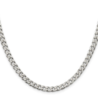 Sophia Jewelers Sterling Silver 925 Polished Curb Chain Necklace 20 in - Birthstone Company