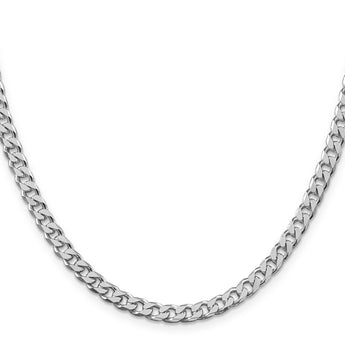 Sterling Silver Rhodium-plated Polished 5mm Curb Chain