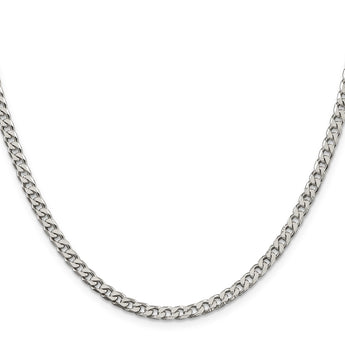 Sterling Silver 925 Women's Polished Curb Chain Necklace 18 Elegant Design 24 in - Birthstone Company