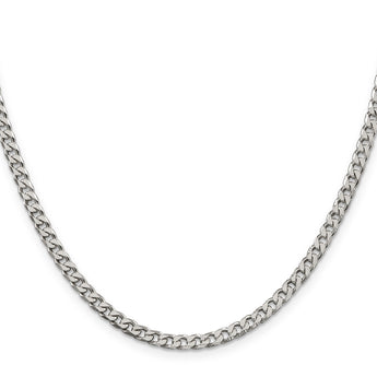 Sterling Silver 925 Women's Polished Curb Chain Necklace 18 Elegant Design - 24