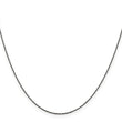 Sterling Silver Ruthenium-plated .75mm Twisted Tight Wheat Chain