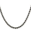 Sterling Silver Ruthenium-plated 4mm Rope Chain