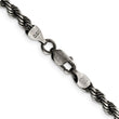 Sterling Silver Ruthenium-plated 4mm Rope Chain