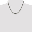 Sterling Silver Ruthenium-plated 4mm Rope Chain