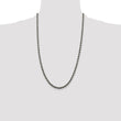 Sterling Silver Ruthenium-plated 4mm Rope Chain