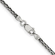 Sterling Silver Antiqued 2.2mm Solid Square Spiga Chain