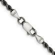 Sterling Silver Ruthenium-plated 2.5mm Rope Chain