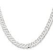 Sterling Silver 7.75mm 6 Side D/C Flat Double Curb Chain