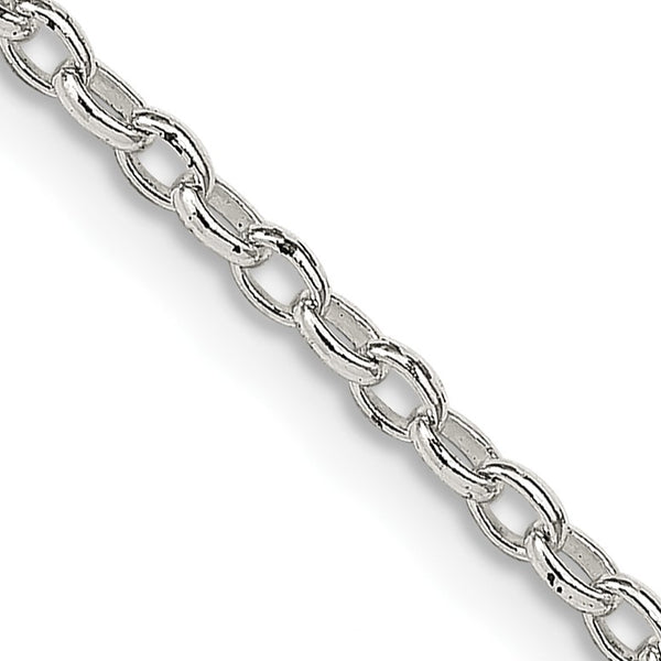 Sophia Jewelers Sterling Silver Polished Rolo Chain Necklace 18 Solid Elegant Design - 24 24 in - Birthstone Company