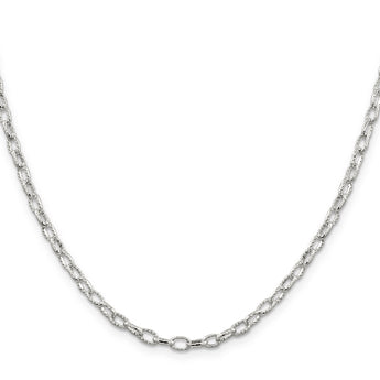 Sterling Silver 3.75mm Fancy Patterned Rolo Chain