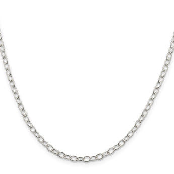 Sophia Jewelers Sterling Silver 925 Polished Oval Cable Necklace 16 Inch - Birthstone Company
