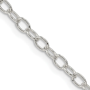 Sophia Jewelers Sterling Silver 925 Polished Oval Cable Necklace 16 Inch - Birthstone Company