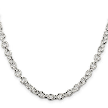 Sophia Jewelers Sterling Silver 925 Polished 6.1mm Cable Chain Necklace - 16
