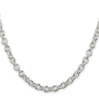 Sophia Jewelers Sterling Silver 925 Polished 6.1mm Cable Chain Necklace 16 in - Birthstone Company