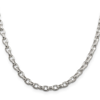 Sterling Silver 4.4mm Oval Fancy Rolo Chain