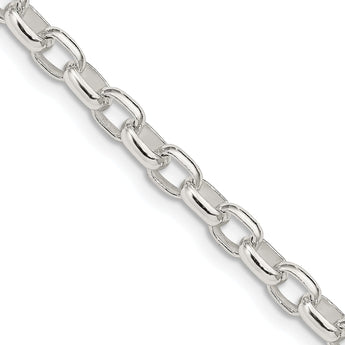 Sterling Silver 4.4mm Oval Fancy Rolo Chain