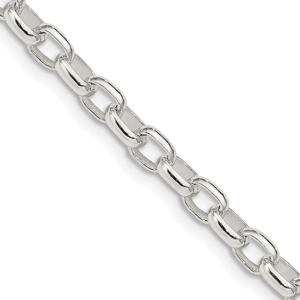Sterling Silver 4.4mm Oval Fancy Rolo Chain
