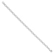 Amore La Vita Sterling Silver Rhodium-plated Polished 5mm 8 inch Rolo with Lobster Clasp Charm Bracelet