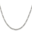 Sterling Silver 3mm Pav‚ Flat Figaro Chain