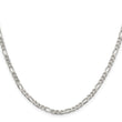 Sterling Silver 4mm Pav‚ Flat Figaro Chain