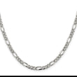 Sterling Silver 4.75mm Pav‚ Flat Figaro Chain