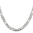 Sterling Silver 5.5mm Pav‚ Flat Figaro Chain