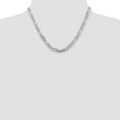 Sterling Silver 5.5mm Pav‚ Flat Figaro Chain