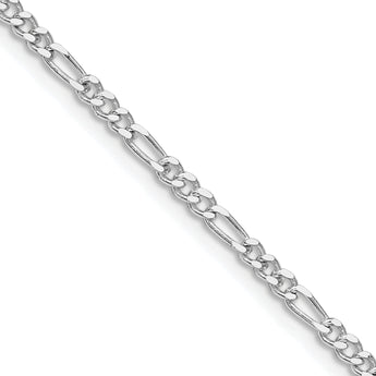 Sterling Silver Rhodium-plated 2.5mm Figaro Chain