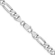 Sterling Silver Rhodium-plated 7.5mm Figaro Chain