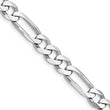 Sterling Silver Rhodium-plated 7.5mm Figaro Chain