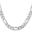 Sterling Silver Rhodium-plated 9mm Figaro Chain