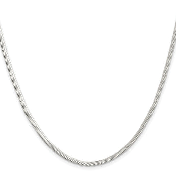 Sterling Silver 3.3mm Flat Oval Snake Chain