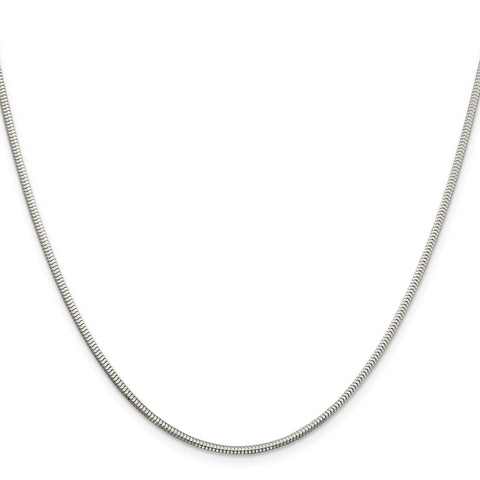 Sterling Silver 2mm Diamond-cut Snake Chain - Birthstone Company