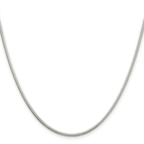 Sterling Silver 2mm Diamond-cut Snake Chain - Birthstone Company