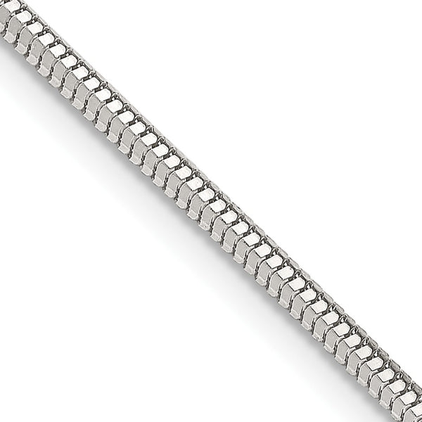 Sterling Silver 2mm Diamond-cut Snake Chain - Birthstone Company